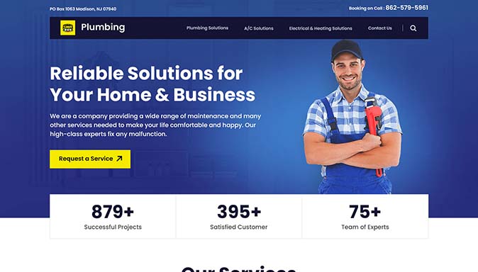 Web development for plumbing business