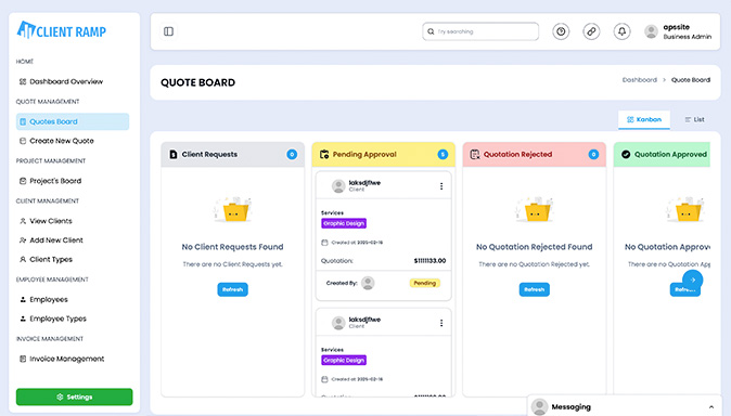 ClientRamp software interface for digital marketing