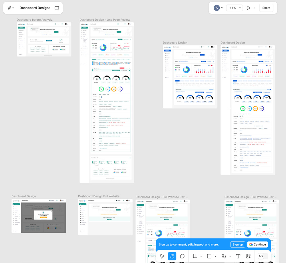 Figma design for SpiderNow website