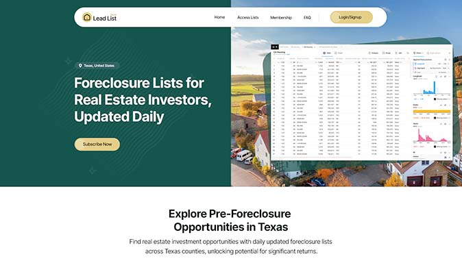 Lead management software interface