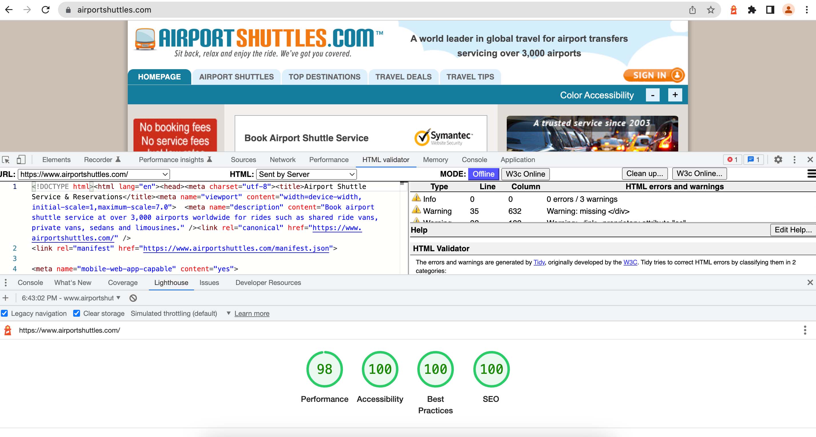 Site audit after optimization - new APS