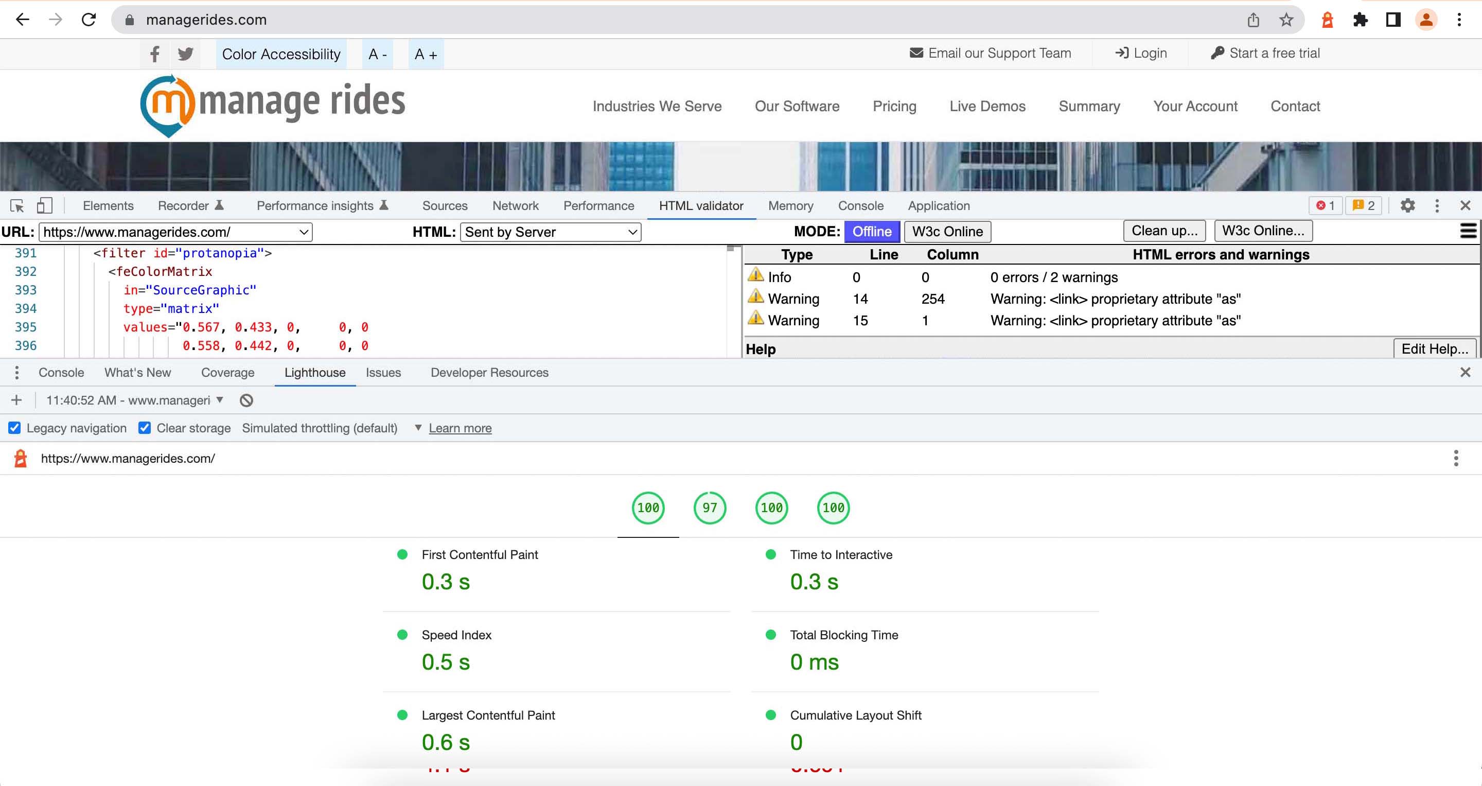 Site audit after metric fixes - new MRides