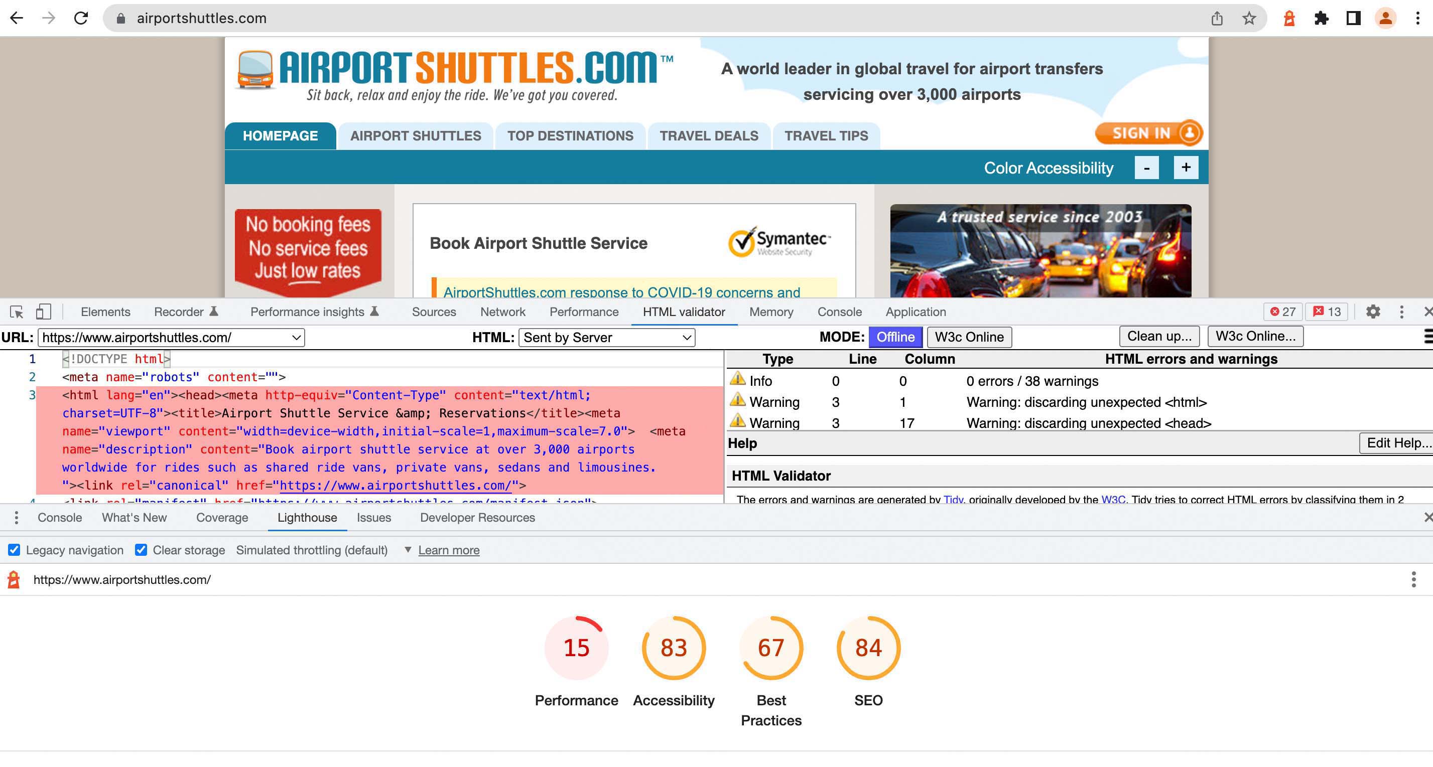 Site audit before optimization - old APS