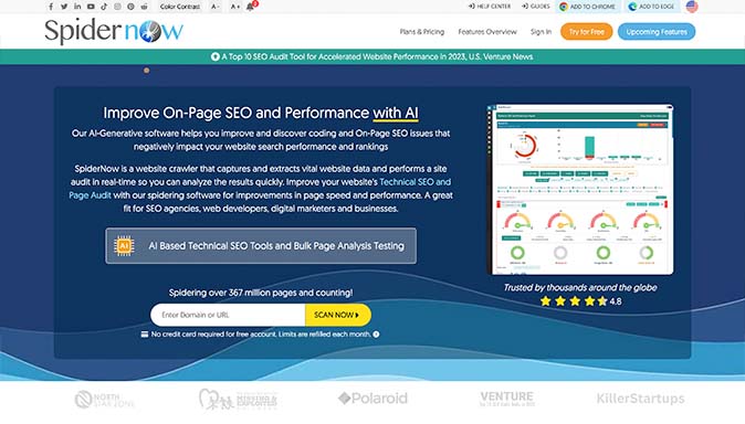 SpiderNow SaaS SEO platform